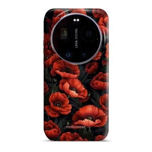 Odolný kryt na mobil Xiaomi 17 Ultra - Mobiwear Elite Pro EP45E, temné červené květy