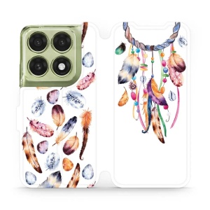 Flip pouzdro na mobil Motorola Edge 70 Pro - Mobiwear M003S, lapač a barevná pírka