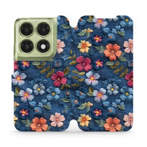 Flip pouzdro na mobil Motorola Edge 70 Pro - Mobiwear VB05S, květiny na denimu