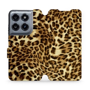 Flip pouzdro na mobil Motorola Moto G37 Power - Mobiwear VA33P, leopardí vzor
