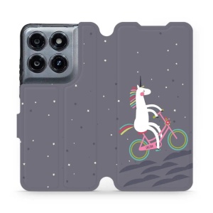 Flip pouzdro na mobil Motorola Moto G47 - Mobiwear V024P, jednorožec na kole