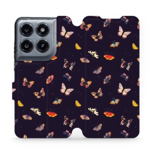 Flip pouzdro na mobil Motorola Moto G47 - Mobiwear VP78S, barevní motýlci