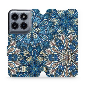 Flip pouzdro na mobil Motorola Moto G47 - Mobiwear V108P, modré mandala květy