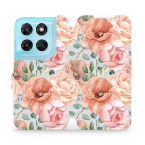 Flip pouzdro na mobil Motorola Moto G87 5G - Mobiwear MP02S, pastelové květy