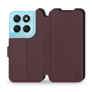 Flip pouzdro Mobiwear Semiš na mobil Motorola Moto G87 5G - cihlové & černé