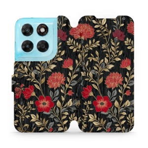 Flip pouzdro na mobil Motorola Moto G87 5G - Mobiwear V172S, červená kvítka