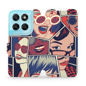 Flip pouzdro na mobil Motorola Moto G87 5G - Mobiwear VP18P, komiks