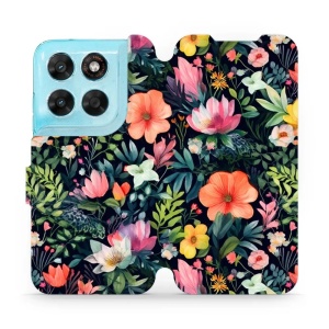 Flip pouzdro na mobil Motorola Moto G87 5G - Mobiwear VP48S, pestré kvítky