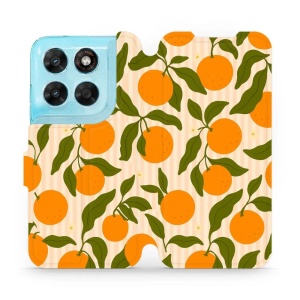 Flip pouzdro na mobil Motorola Moto G87 5G - Mobiwear VP82S, pomeranče