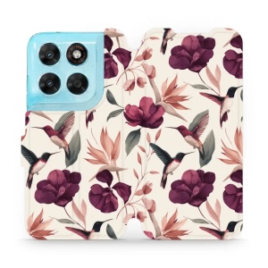 Flip pouzdro na mobil Motorola Moto G87 5G - Mobiwear VB07S, kolibříci v květinách