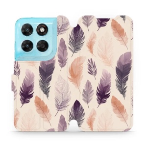 Flip pouzdro na mobil Motorola Moto G87 5G - Mobiwear VB08S, akvarelová pírka