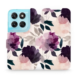 Flip pouzdro na mobil Motorola Moto G87 5G - Mobiwear VB21S, akvarelové pivoňky