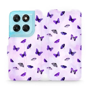 Flip pouzdro na mobil Motorola Moto G87 5G - Mobiwear VP76S, fialoví motýlci