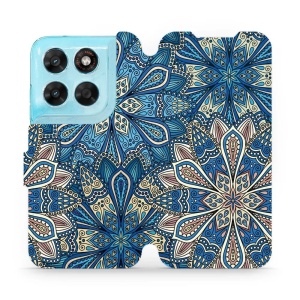 Flip pouzdro na mobil Motorola Moto G87 5G - Mobiwear V108P, modré mandala květy