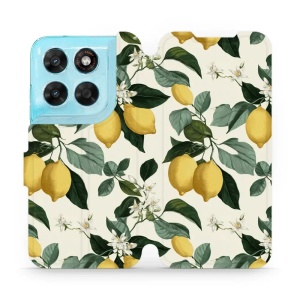 Flip pouzdro na mobil Motorola Moto G87 5G - Mobiwear VB02S, rozkvetlé citrony