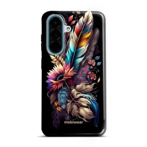 Odolný kryt na mobil Samsung Galaxy A27 5G - Mobiwear Elite Pro E011E, kytice s pírkem