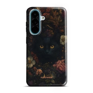 Odolný kryt na mobil Samsung Galaxy A27 5G - Mobiwear Elite Pro E161E, temná kočka