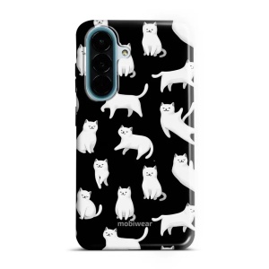 Odolný kryt na mobil Samsung Galaxy A27 5G - Mobiwear Elite Pro E163E, bílé kočičky