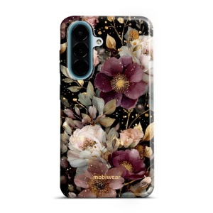 Odolný kryt na mobil Samsung Galaxy A27 5G - Mobiwear Elite Pro E169E, zlatavé kvítky