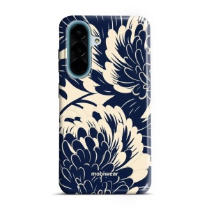 Odolný kryt na mobil Samsung Galaxy A27 5G - Mobiwear Elite Pro EA40E, modré a béžové květy