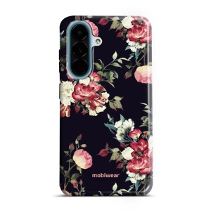 Odolný kryt na mobil Samsung Galaxy A27 5G - Mobiwear Elite Pro ED11E, růže na černé