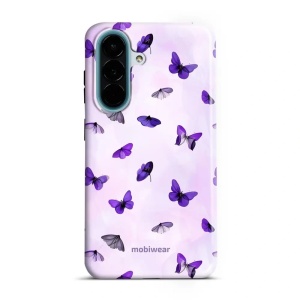 Odolný kryt na mobil Samsung Galaxy A27 5G - Mobiwear Elite Pro EP77E, fialoví motýlci