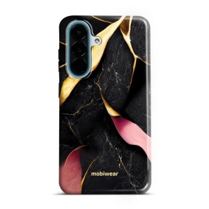 Odolný kryt na mobil Samsung Galaxy A27 5G - Mobiwear Elite Pro EP35E, černý a zlatavý mramor