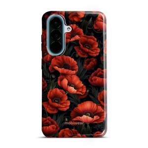 Odolný kryt na mobil Samsung Galaxy A27 5G - Mobiwear Elite Pro EP45E, temné červené květy