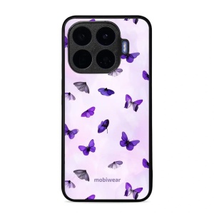 Lesklý kryt na mobil Xiaomi 17T - Mobiwear Glossy GP77G, fialoví motýlci