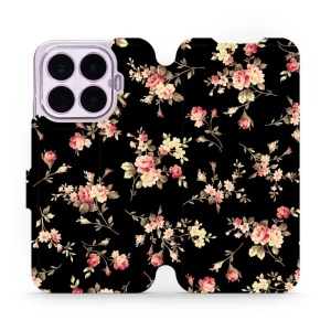 Flip pouzdro na mobil Xiaomi 17T - Mobiwear VD02S, květy na černé