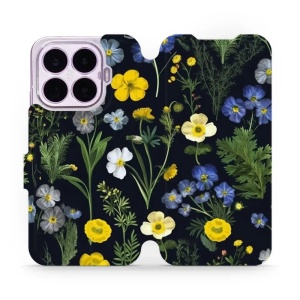 Flip pouzdro na mobil Xiaomi 17T - Mobiwear VP47S, kvítky v černé