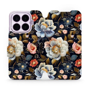 Flip pouzdro na mobil Xiaomi 17T - Mobiwear VB04S, vyšívaná kytice