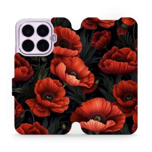 Flip pouzdro na mobil Xiaomi 17T - Mobiwear VP45S, temné červené květy