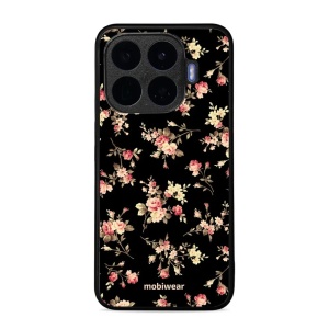 Lesklý kryt na mobil Xiaomi 17T Pro - Mobiwear Glossy G039G, květy na černé