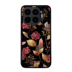 Lesklý kryt na mobil Xiaomi 17T Pro - Mobiwear Glossy G171G, zlatavé lístky a květy