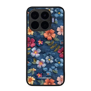 Lesklý kryt na mobil Xiaomi 17T Pro - Mobiwear Glossy GB05G, květiny na denimu