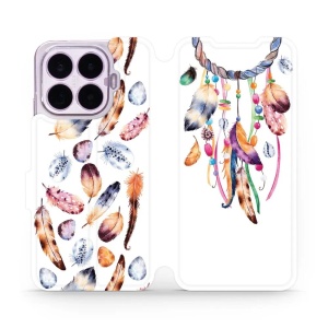 Flip pouzdro na mobil Xiaomi 17T Pro - Mobiwear M003S, lapač a barevná pírka