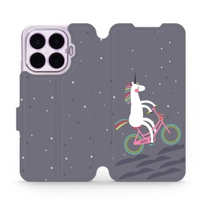 Flip pouzdro na mobil Xiaomi 17T Pro - Mobiwear V024P, jednorožec na kole