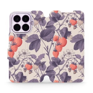 Flip pouzdro na mobil Xiaomi 17T Pro - Mobiwear VB01S, jahodový herbář