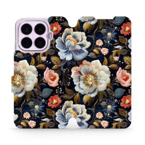 Flip pouzdro na mobil Xiaomi 17T Pro - Mobiwear VB04S, vyšívaná kytice