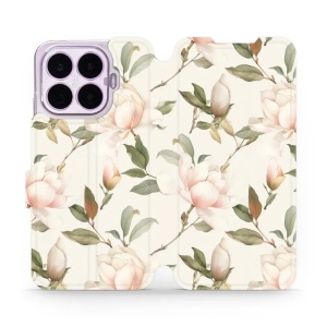 Flip pouzdro na mobil Xiaomi 17T Pro - Mobiwear VB17S, magnolie na bílé