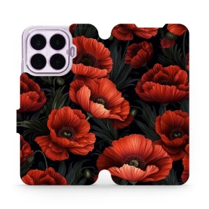 Flip pouzdro na mobil Xiaomi 17T Pro - Mobiwear VP45S, temné červené květy