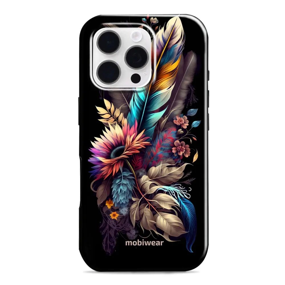 Odolný obal Mobiwear Elite Pro - Apple iPhone 16 Pro - E011E Kytice s pírkem