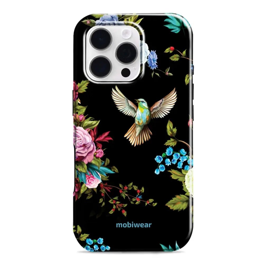 Odolný obal Mobiwear Elite Pro - Apple iPhone 16 Pro - ED09E Ptáček a květy