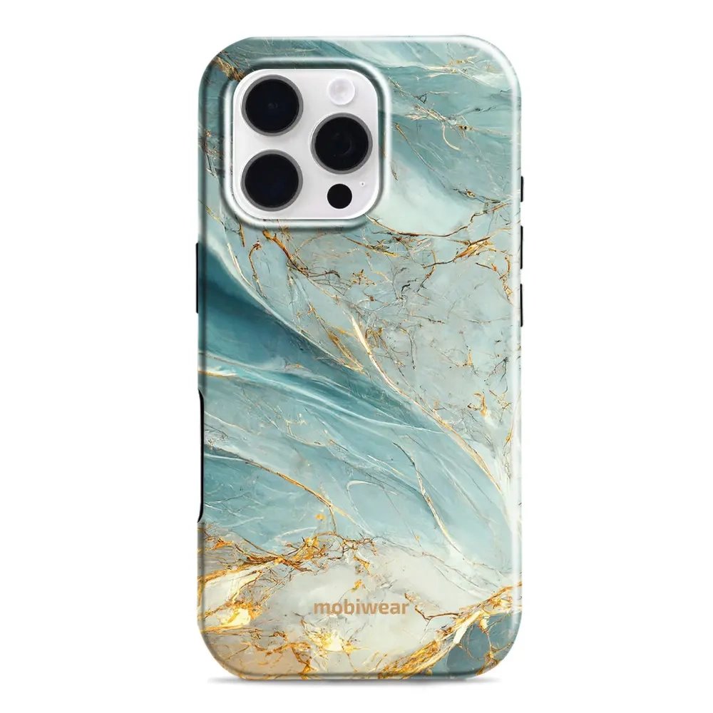 Odolný obal Mobiwear Elite Pro - Apple iPhone 16 Pro - EP34E Zelenkavý a zlatavý mramor