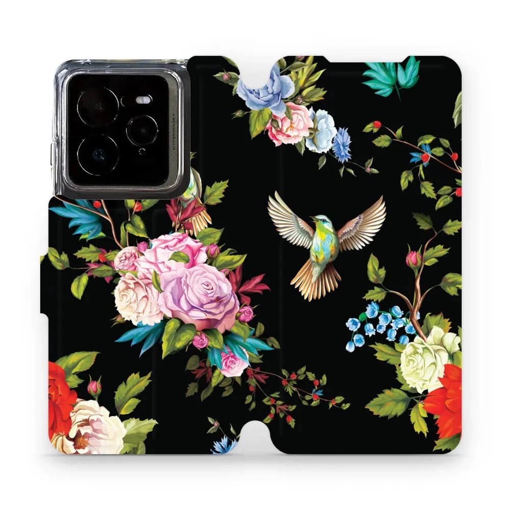 Flipové pouzdro Mobiwear - Realme GT 7 Pro - VD09S Ptáčci a květy