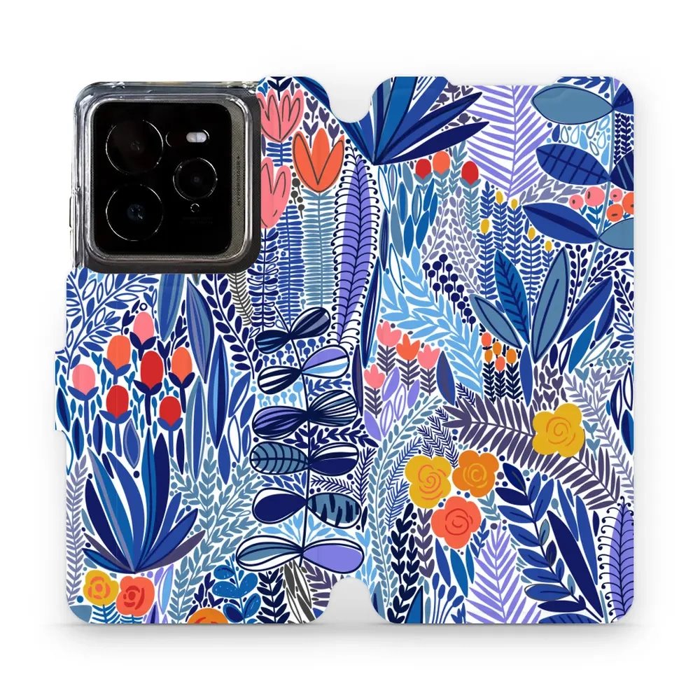 Flipové pouzdro Mobiwear - Realme GT 7 Pro - MP03P Modrá květena