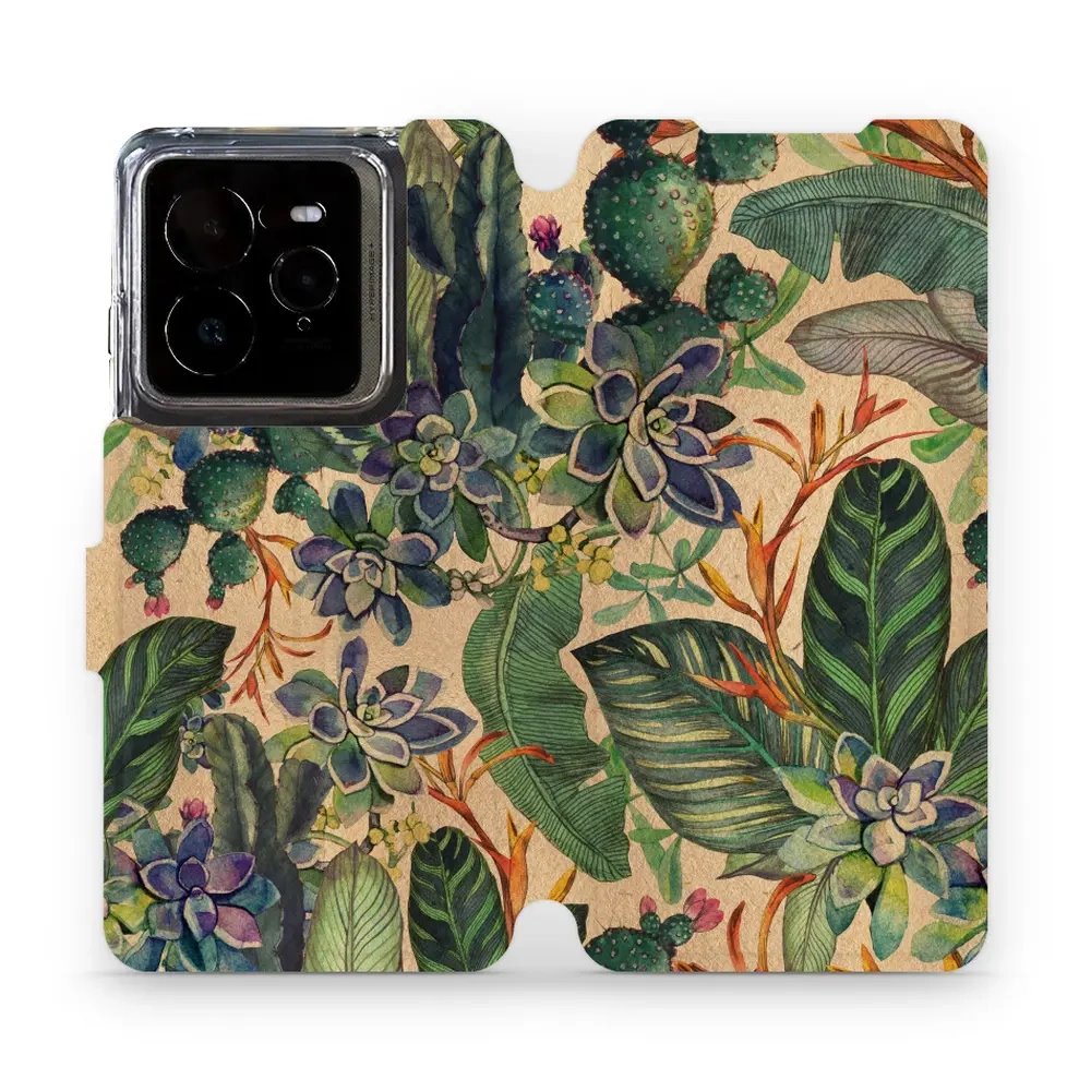 Flipové pouzdro Mobiwear - Realme GT 7 Pro - VP05S Sukulenty
