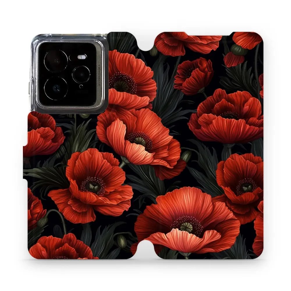 Flipové pouzdro Mobiwear - Realme GT 7 Pro - VP45S Temné červené květy