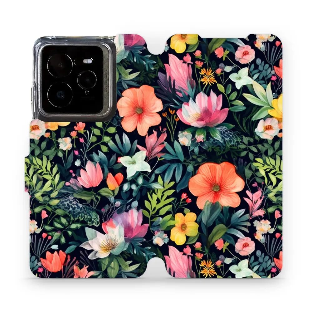 Flipové pouzdro Mobiwear - Realme GT 7 Pro - VP48S Pestré kvítky